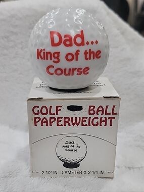 'DAD... KING OF THE COURSE' GOLF BALL PAPERWEIGHT